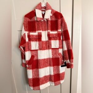 Boot Barn Beyond The Radar Red and White Plaid Coat